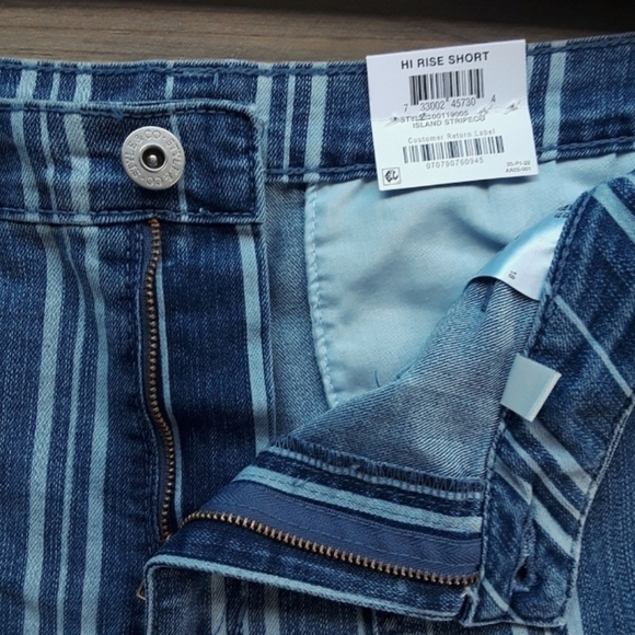 High Rise Striped Denim Short Size 18 - Picture 4 of 6